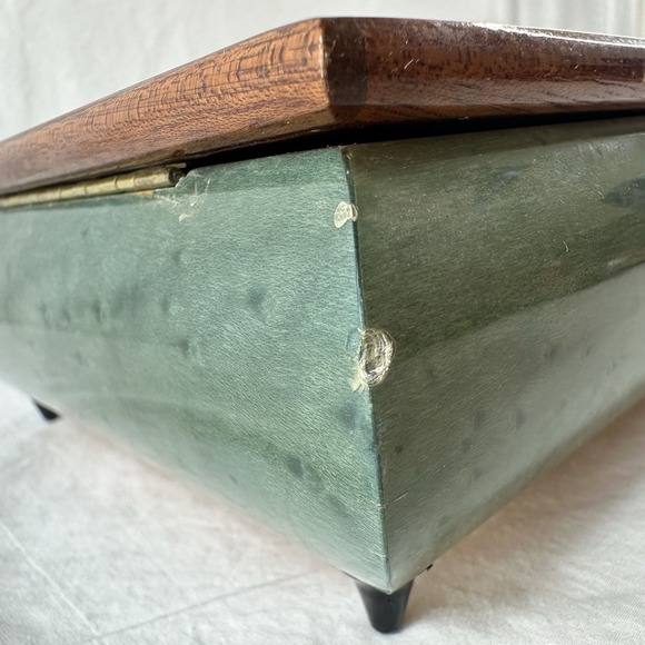 Vintage Swiss Reuge Musical Music Wood Inlay Box Fur Elise Made In Italy W/Key - Picture 8 of 16